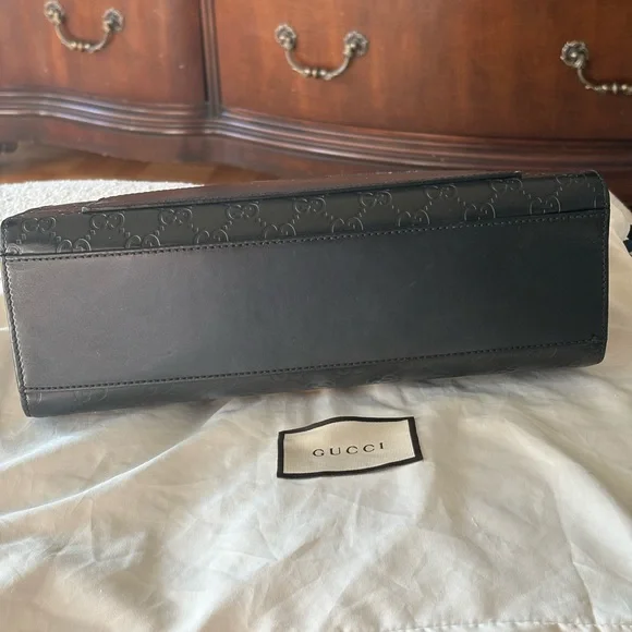 Gucci black microguccissima padlock chain two way bag size medium - Picture 12 of 15